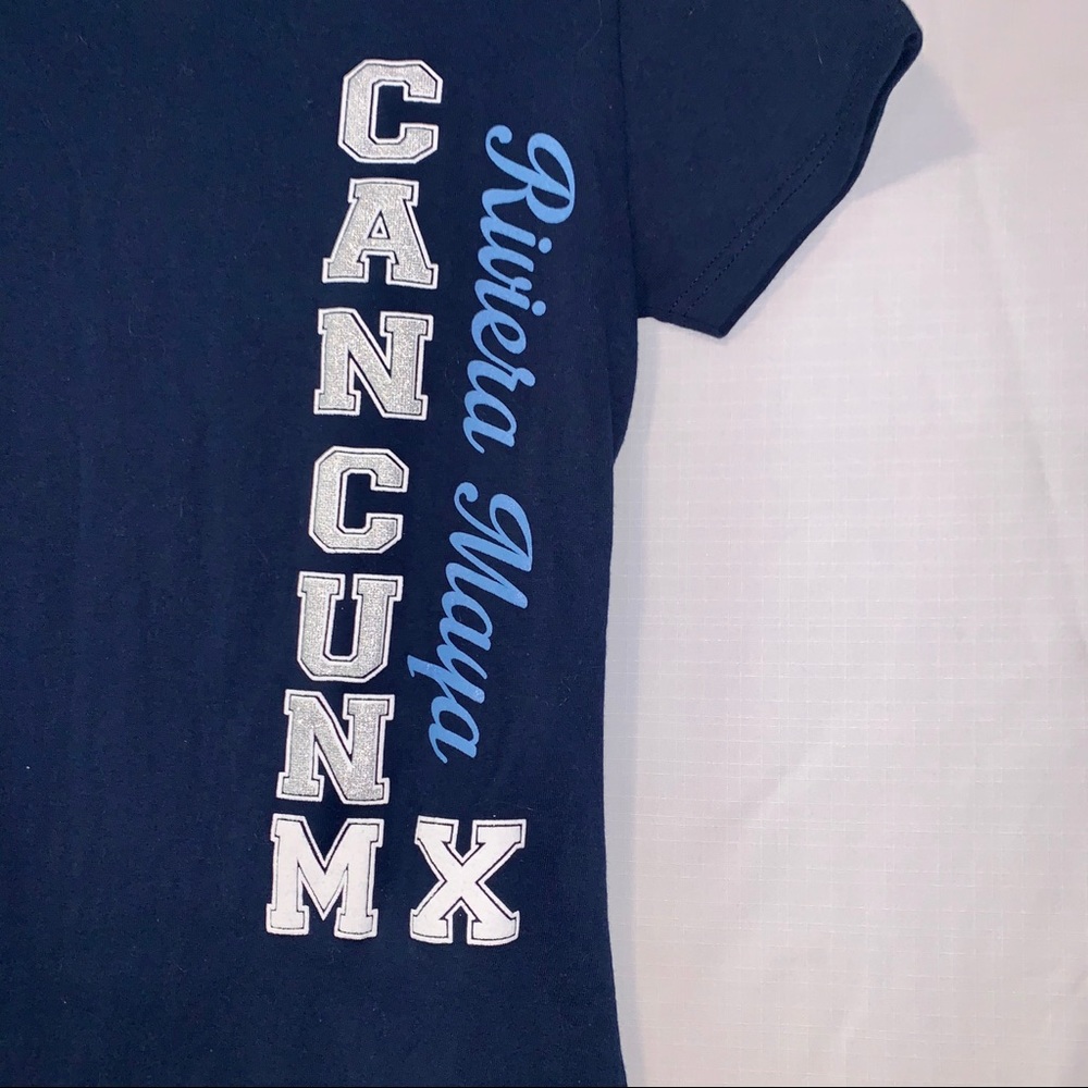 Cancun MX Riviera Maya Navy Tshirt M - Picture 3 of 9